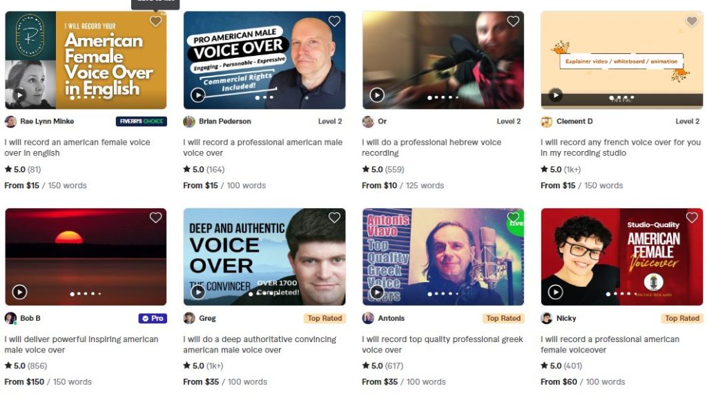 Hire a Voice Actor from Fiverr